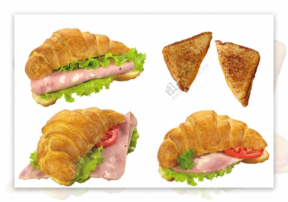 牛角包三明治图片