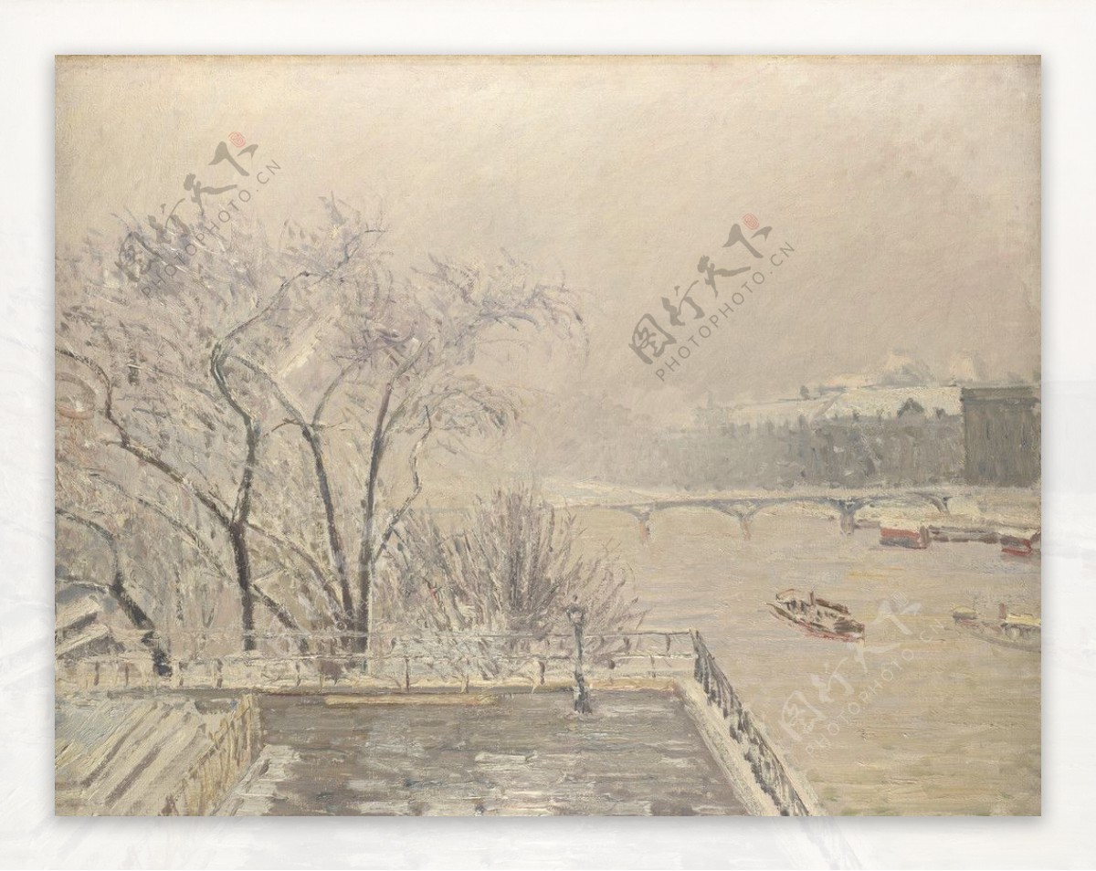 雪里的罗浮宫图片
