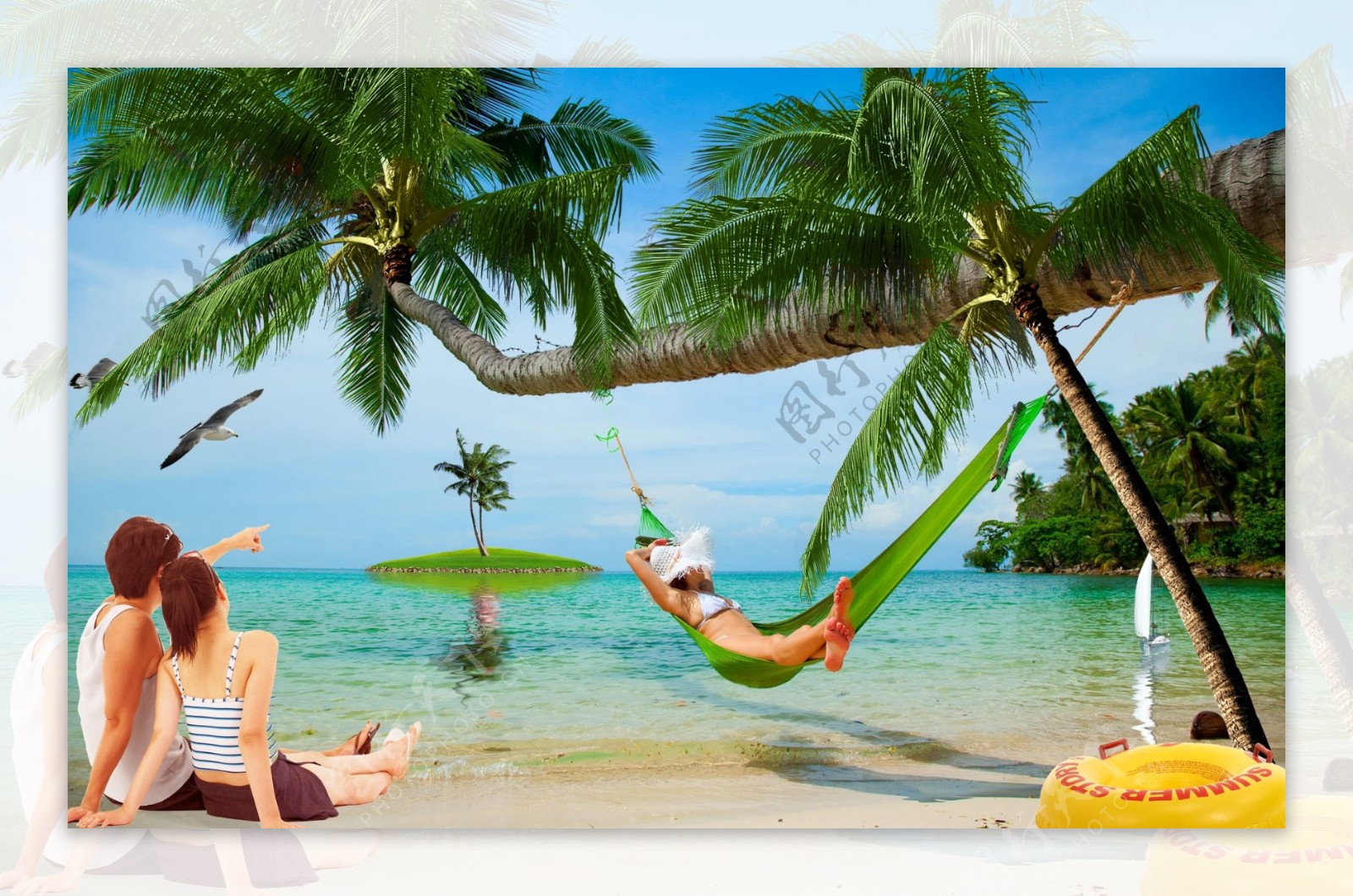 海滩椰子树图片