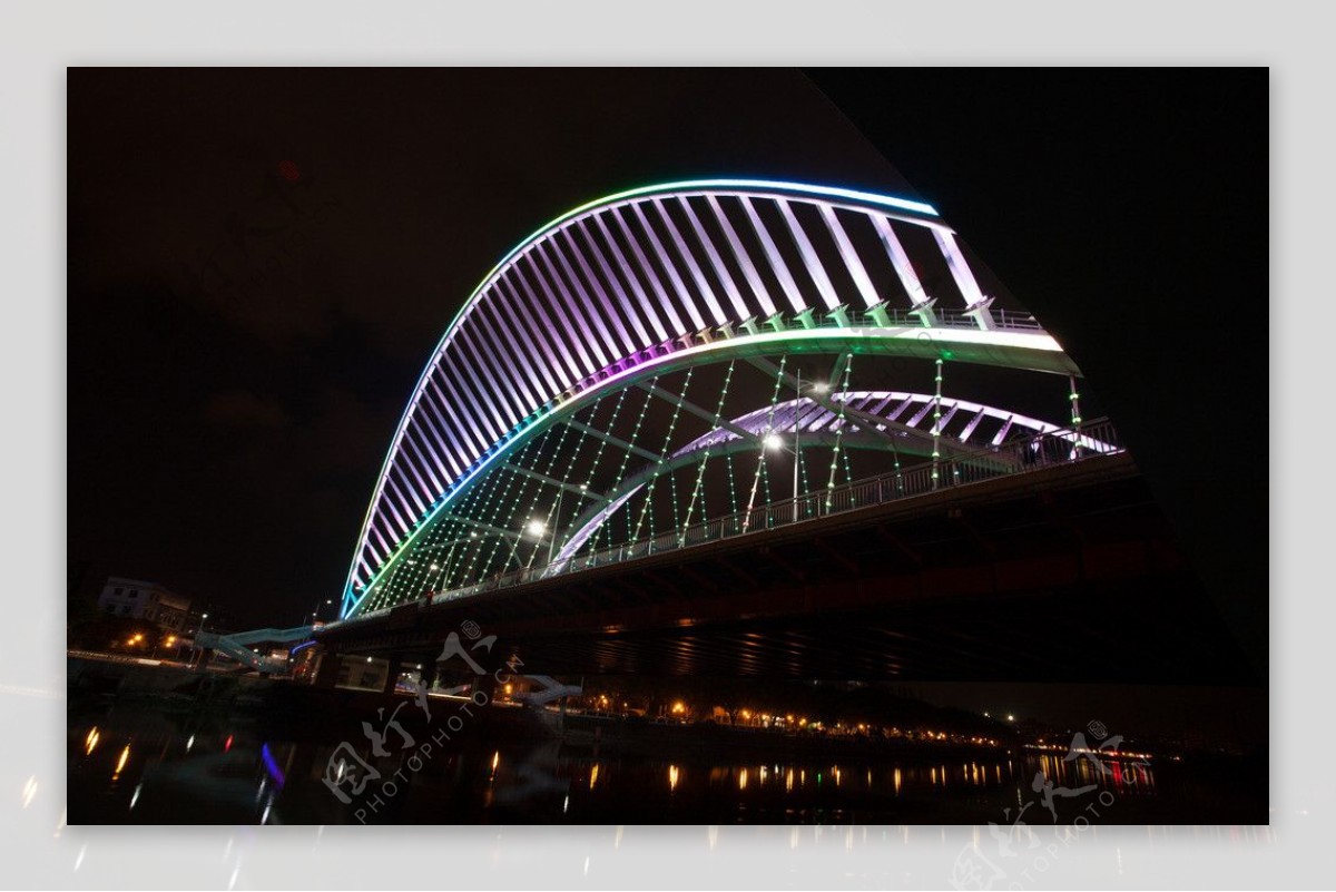 江门东华大桥夜景拍摄图片