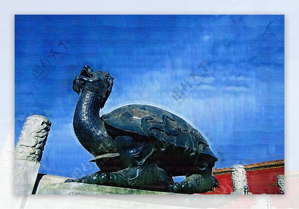 油画抽象图片乌龟