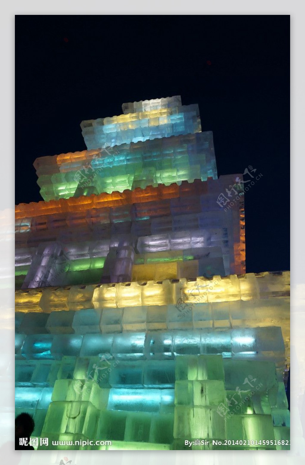 哈尔滨霓虹冰灯建筑图片