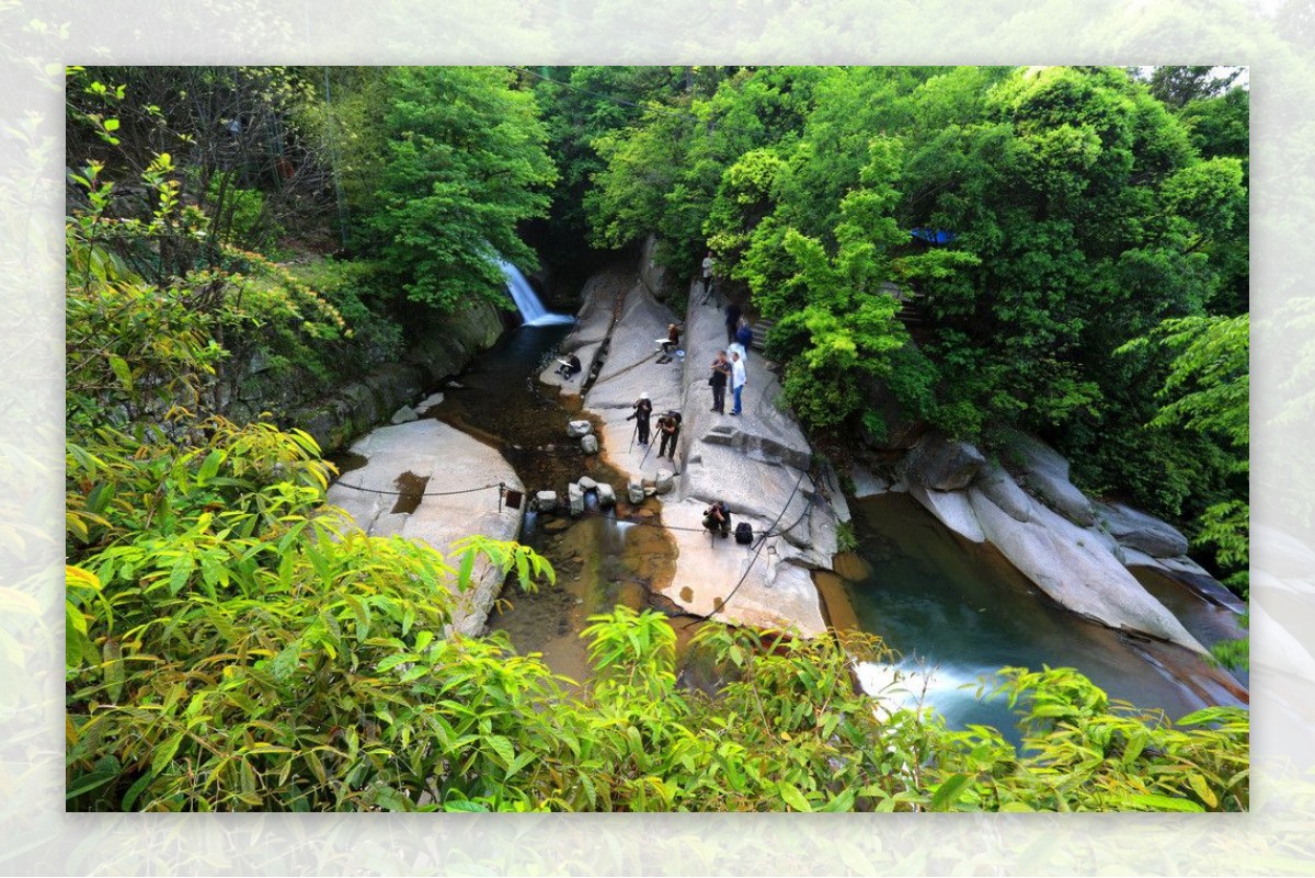 天台石梁飞瀑图片