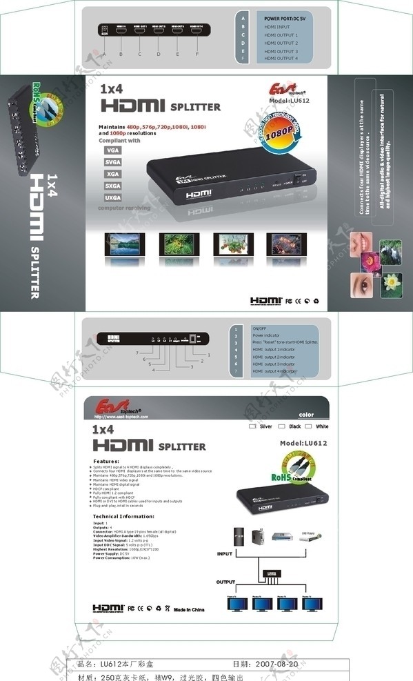 HDMI包装盒图片