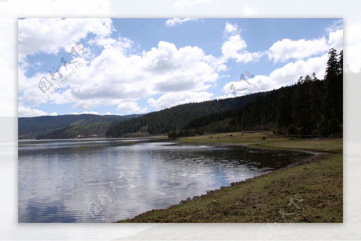 香格里拉的高原湖泊图片