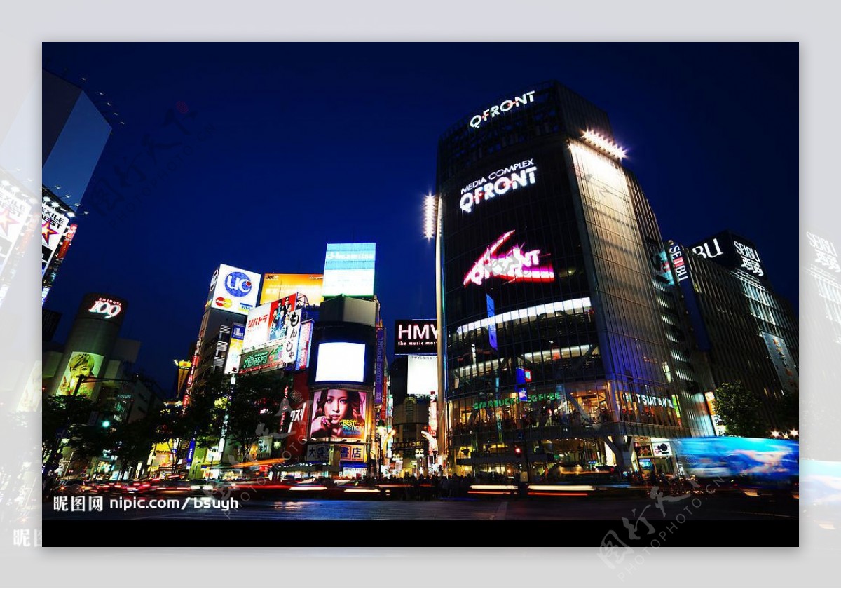 涩谷夜景图片