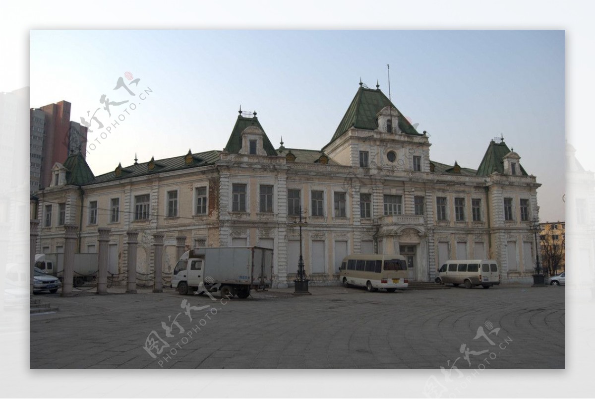 沙俄占领大连时的市政厅图片