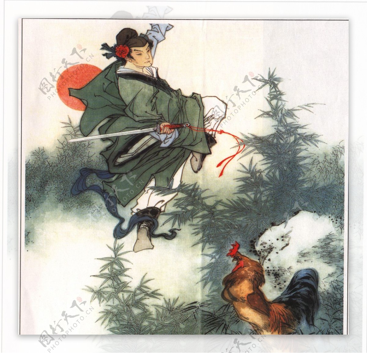 中国画舞剑鸡鸣图片