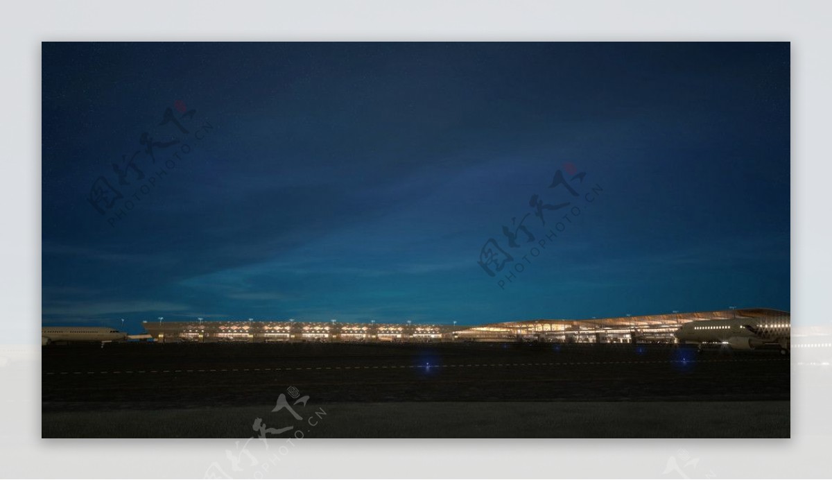 机场夜景图片