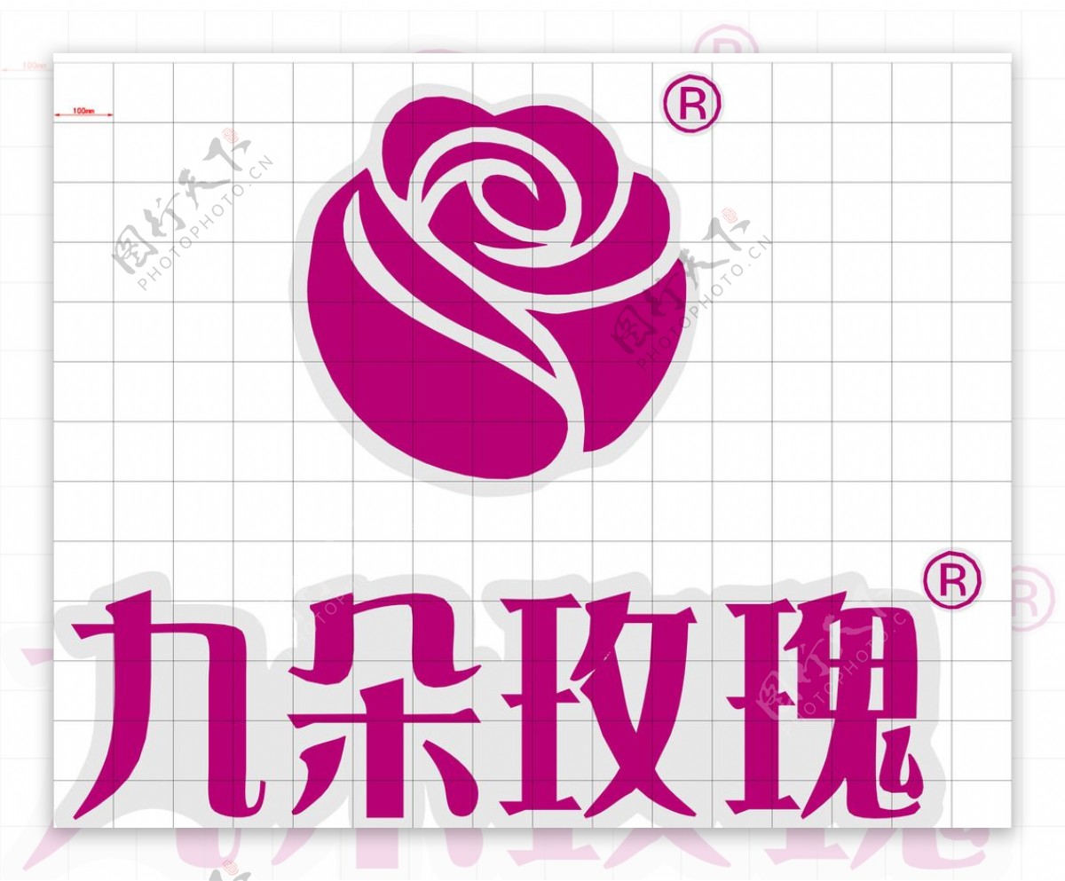 九朵玫瑰标志图片