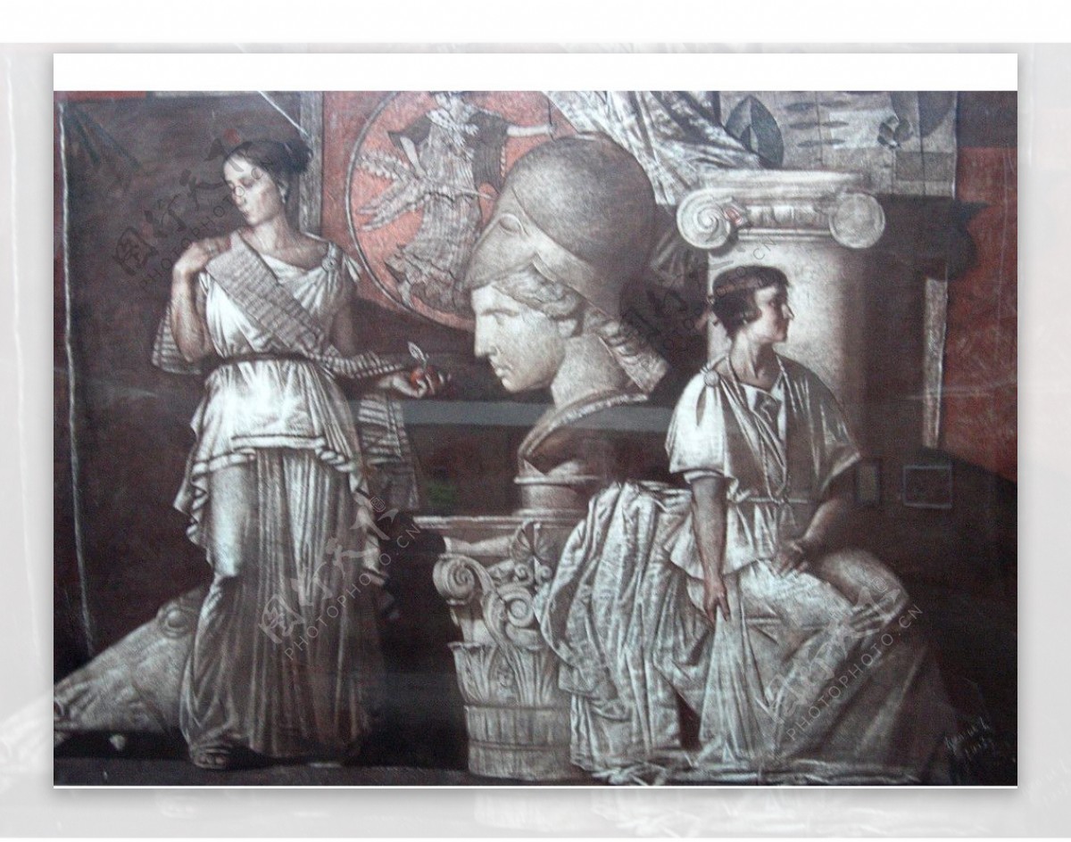 俄罗斯古典美术素描双人图片