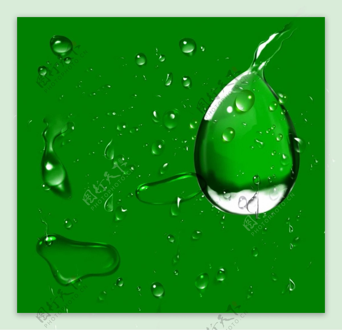 绿叶-水滴(小清新静态壁纸) - 静态壁纸下载 - 元气壁纸