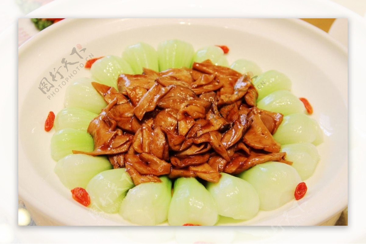 湘菜菜胆扒鲍鱼菇图片