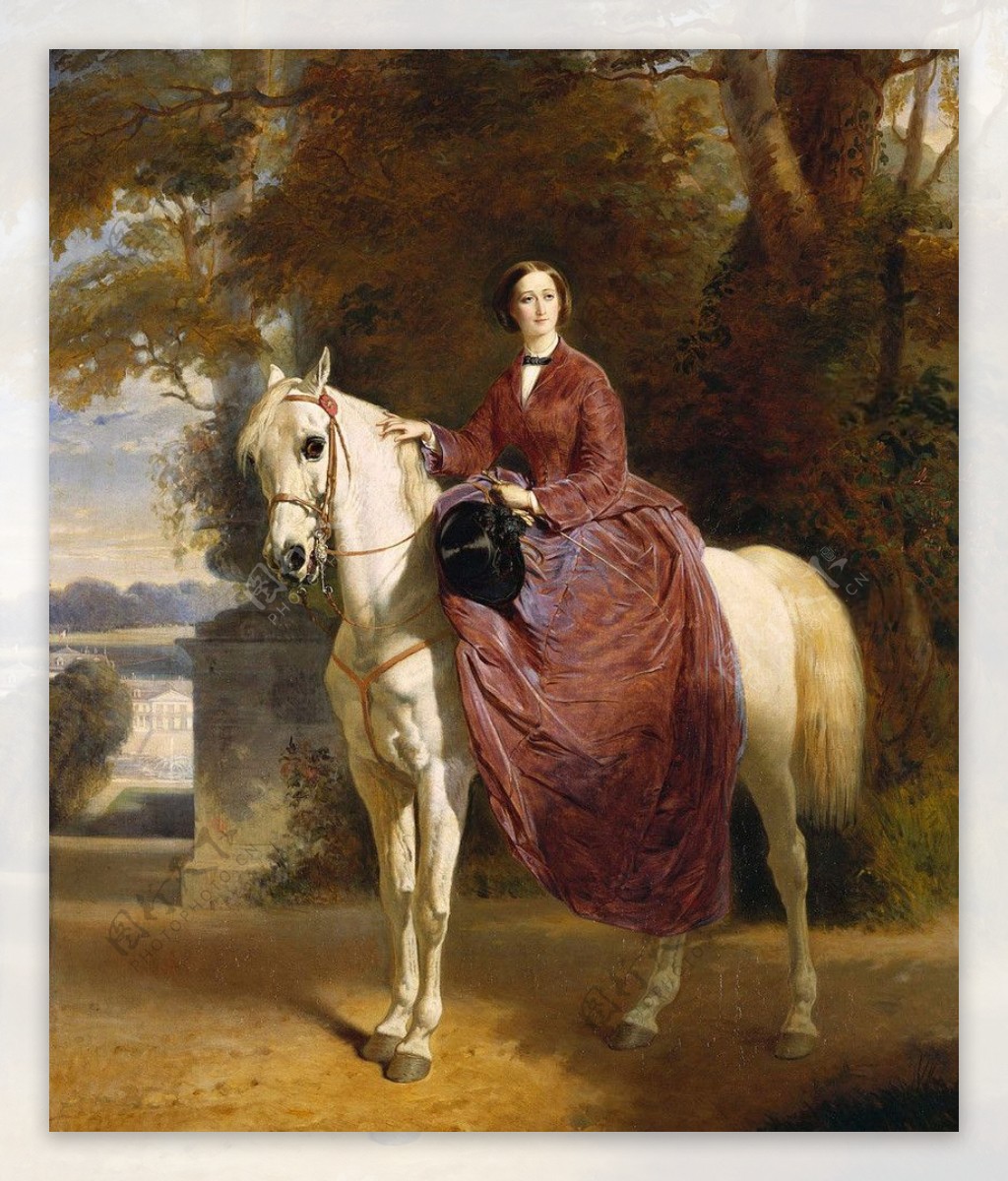 Eugenie皇后在马背上图片
