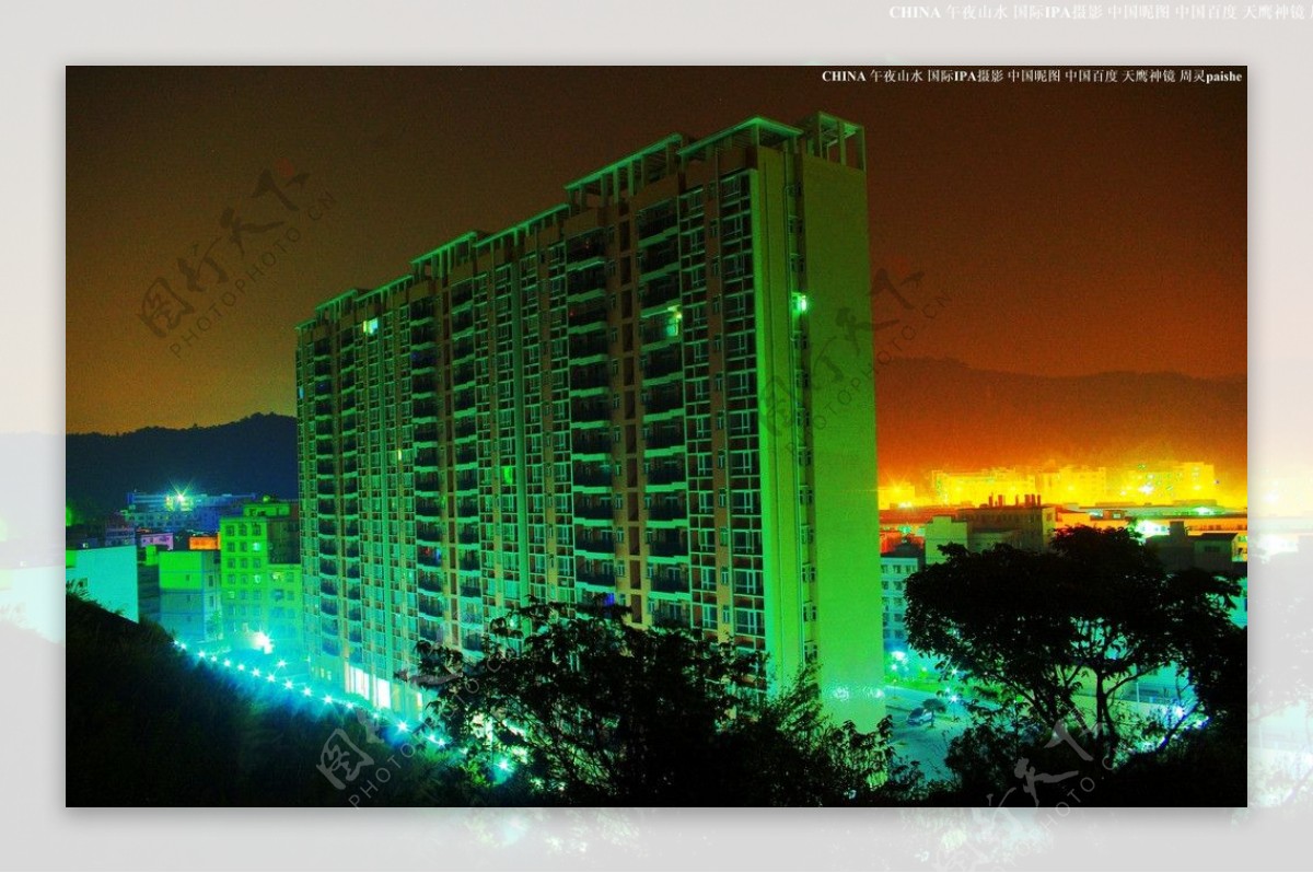 中国夜景建筑夜景图片