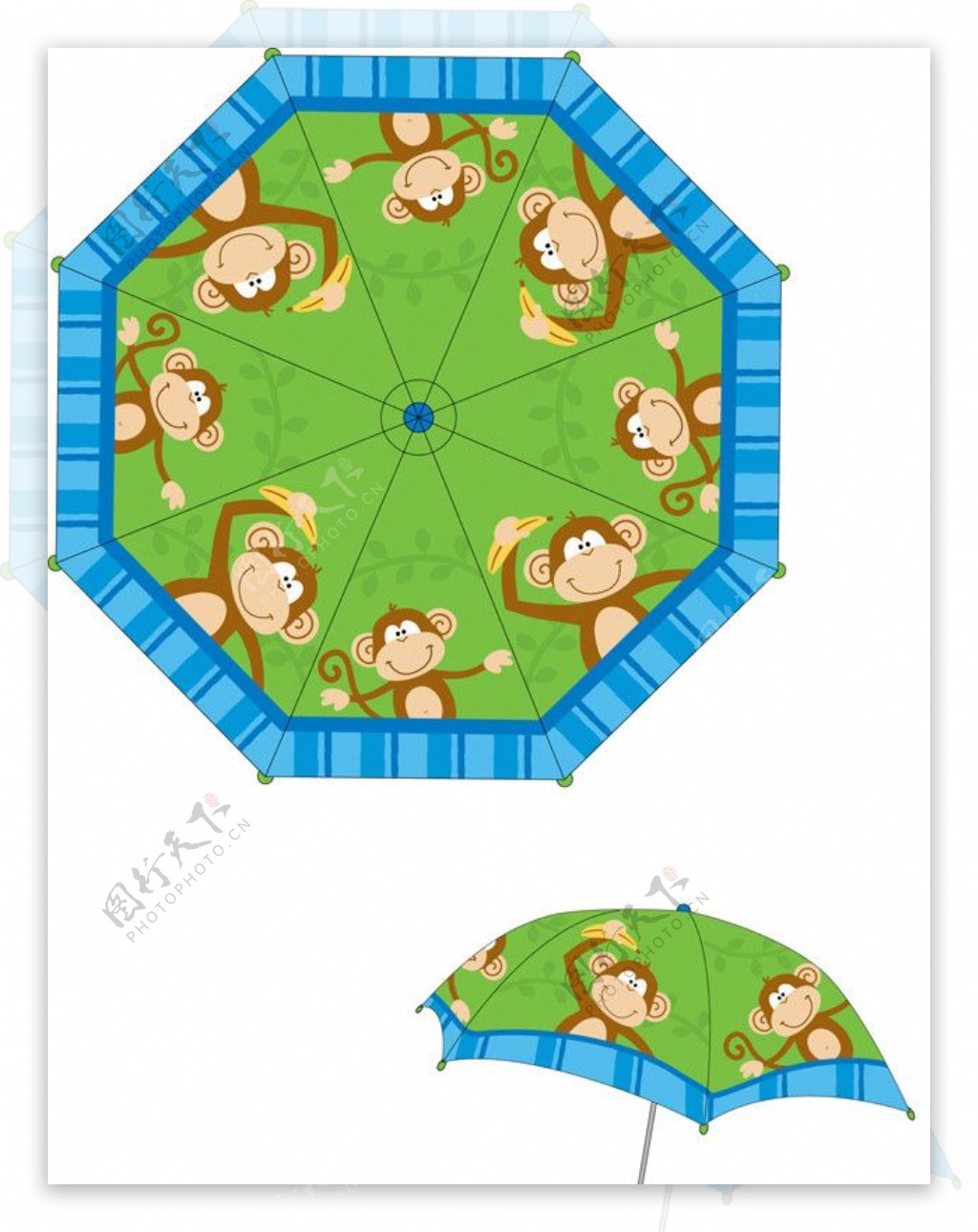 猴子卡通伞设计图片
