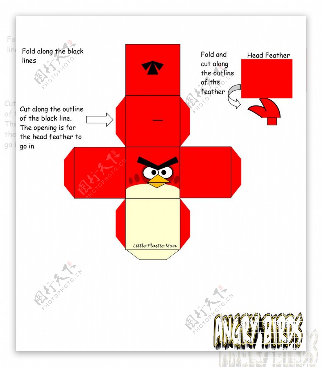愤怒的小鸟红鸟包装箱设计图片