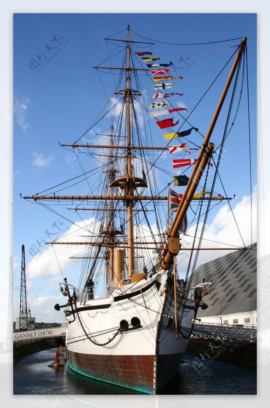 英国皇家海军塘鹅号鱼鹰级风帆蒸汽混合动力炮舰图片