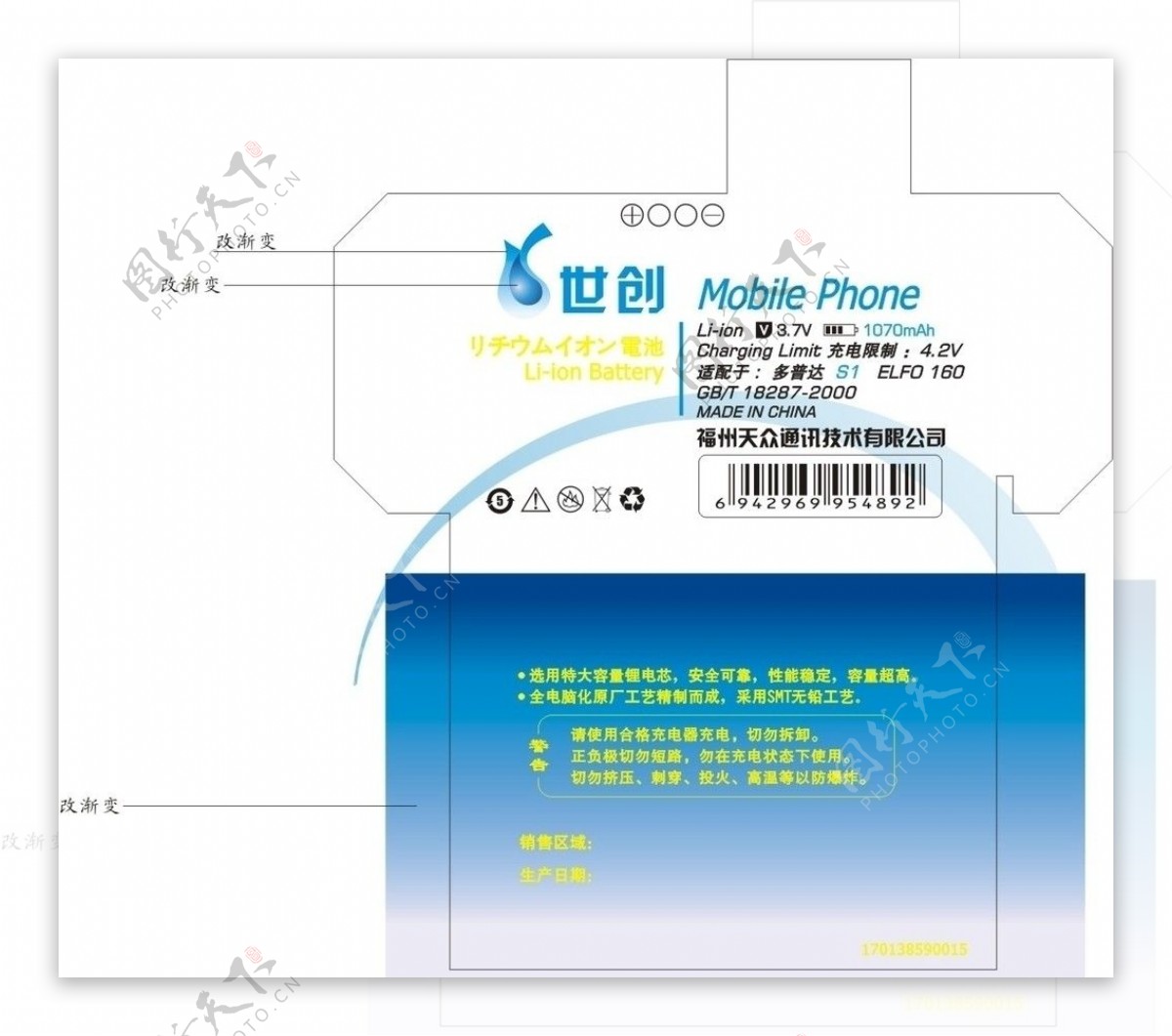 电池包装广告矢量盒型图片