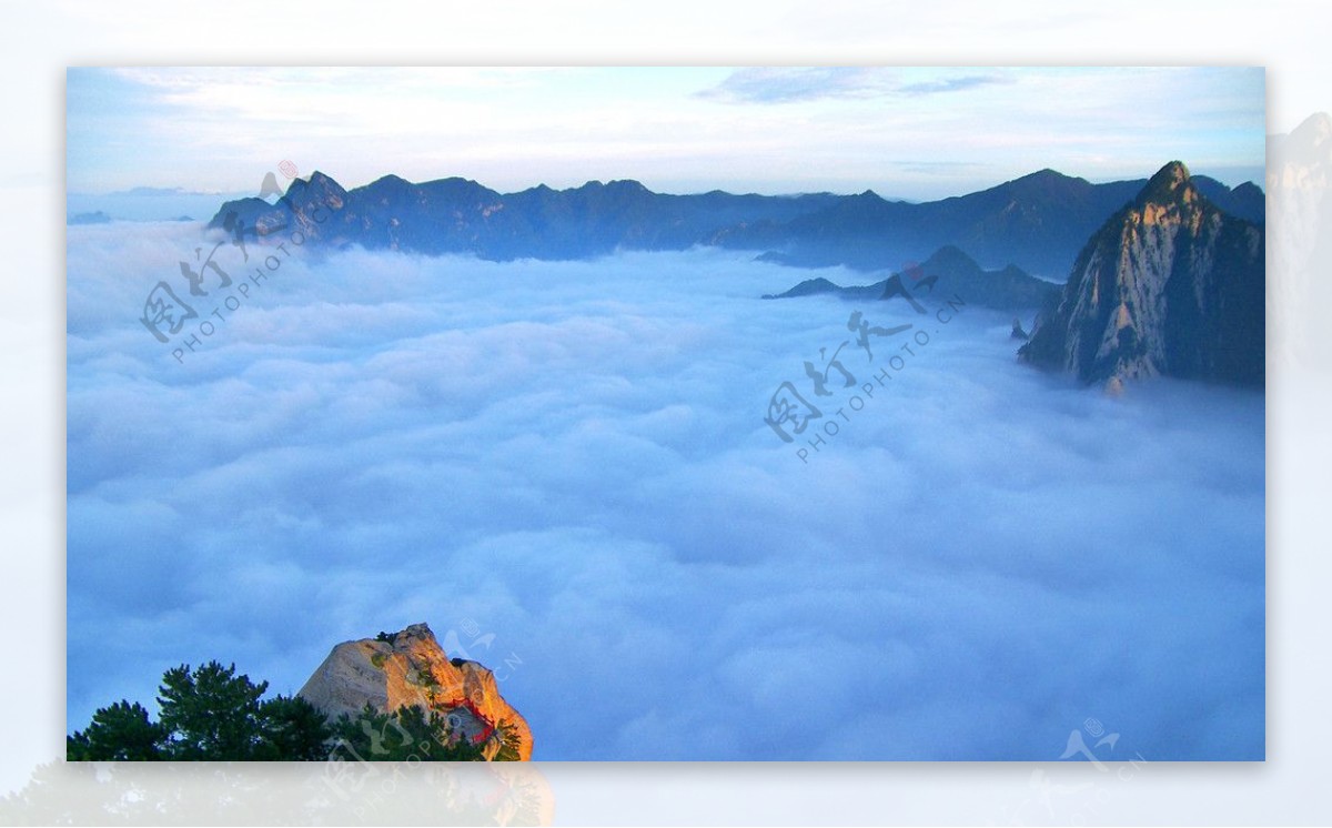 西岳华山云海图片