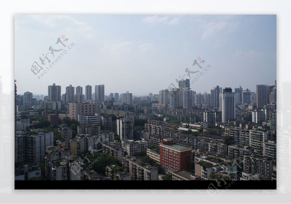 城市风景蓝天高楼图片