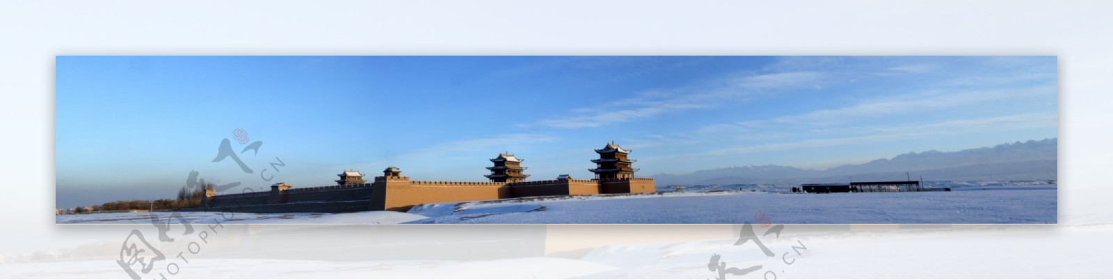 嘉峪关长城雪景图片