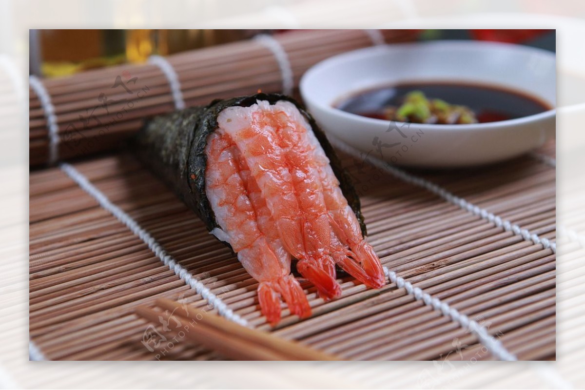 虾手卷寿司图片