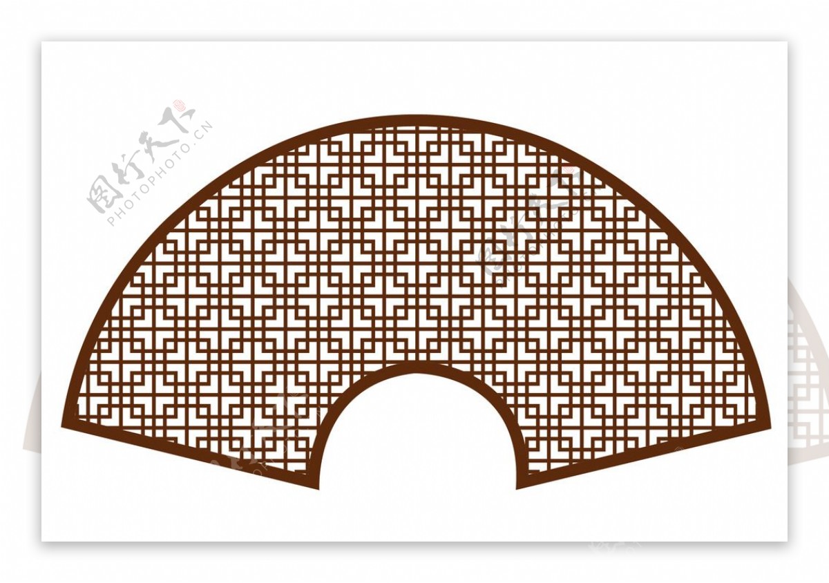 扇面镂空中式图案图片