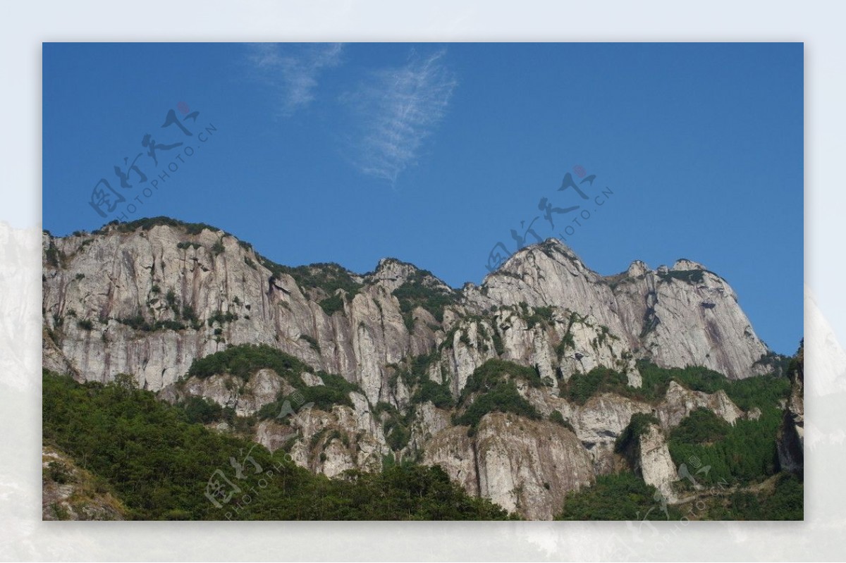 温州雁荡山山石头悬崖天空图片