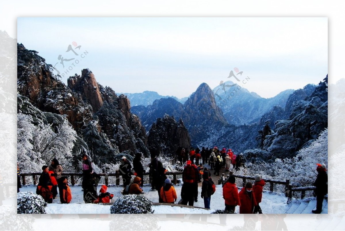 黄山雪景图片