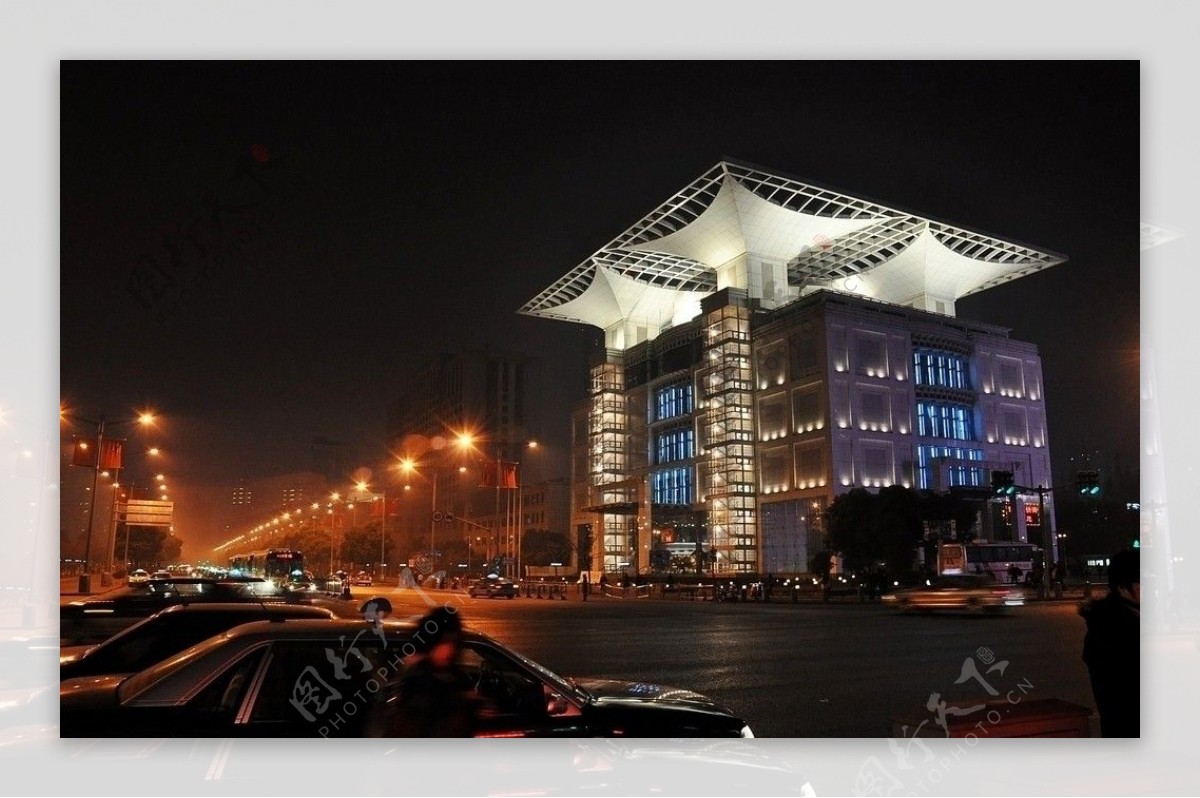 上海城市规划馆夜景图片