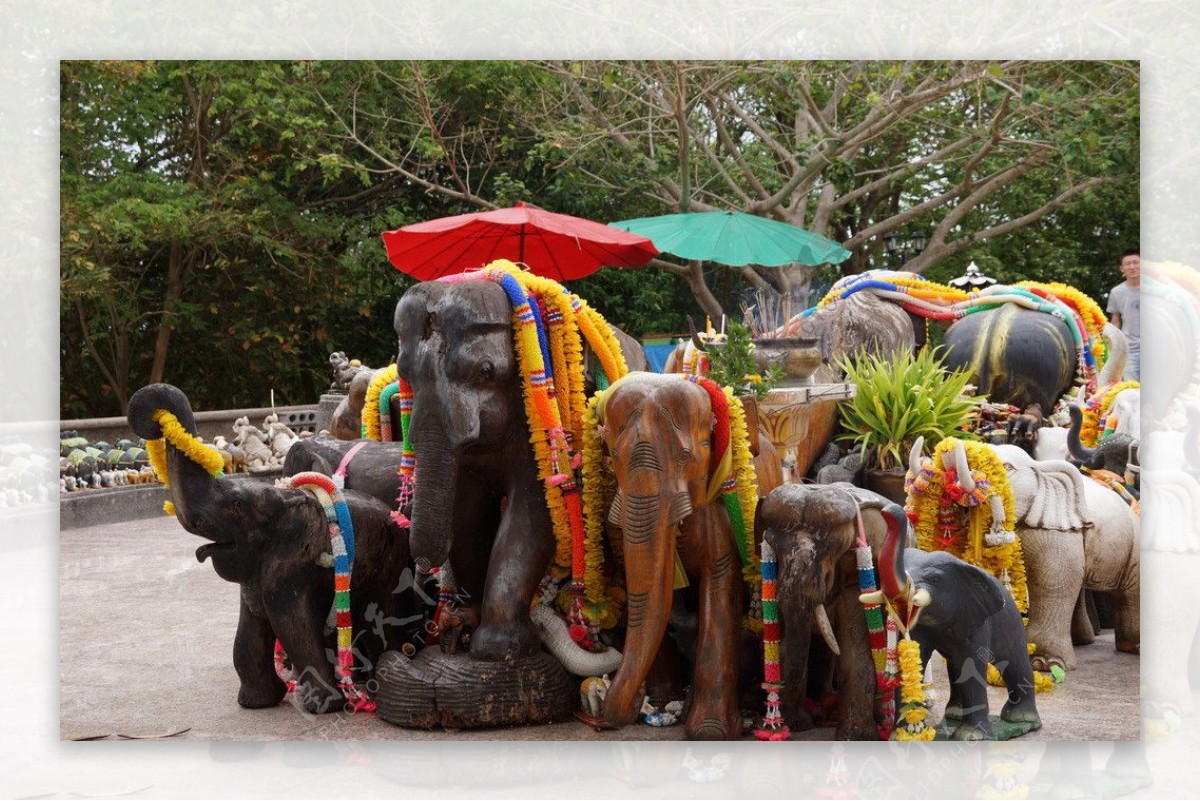 泰国普吉岛大象雕塑图片