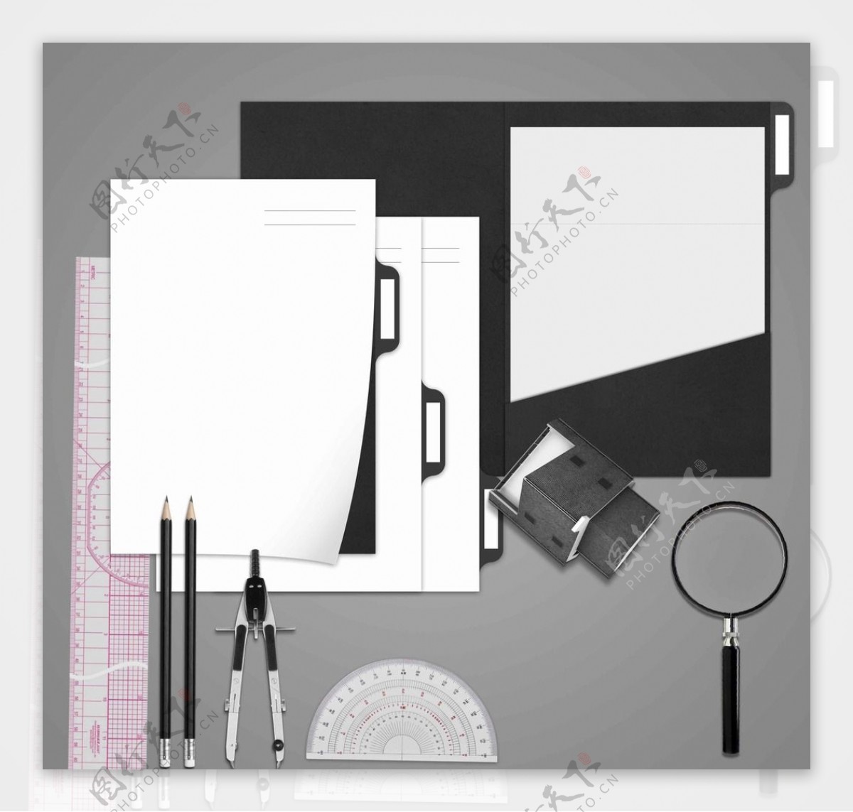 黑白风格VI系统模板图片