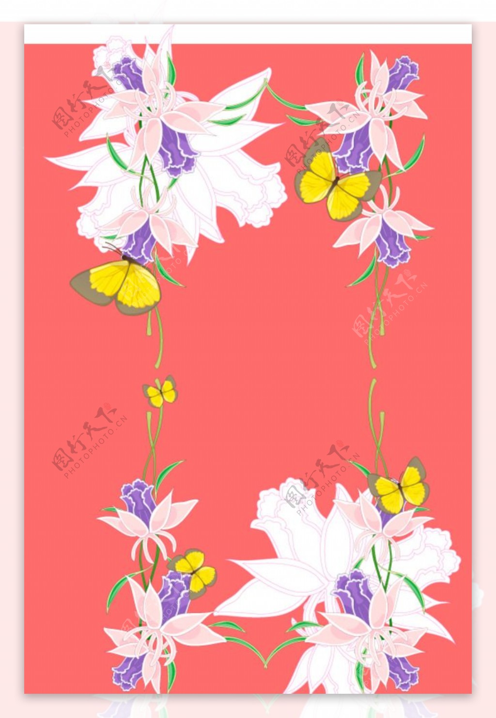 花朵背景蝴蝶图片