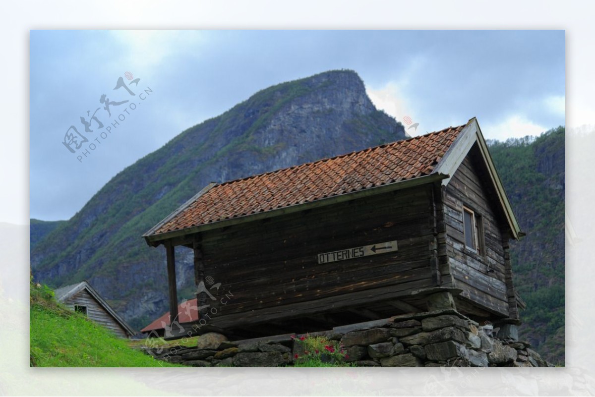 挪威农庄小木屋图片