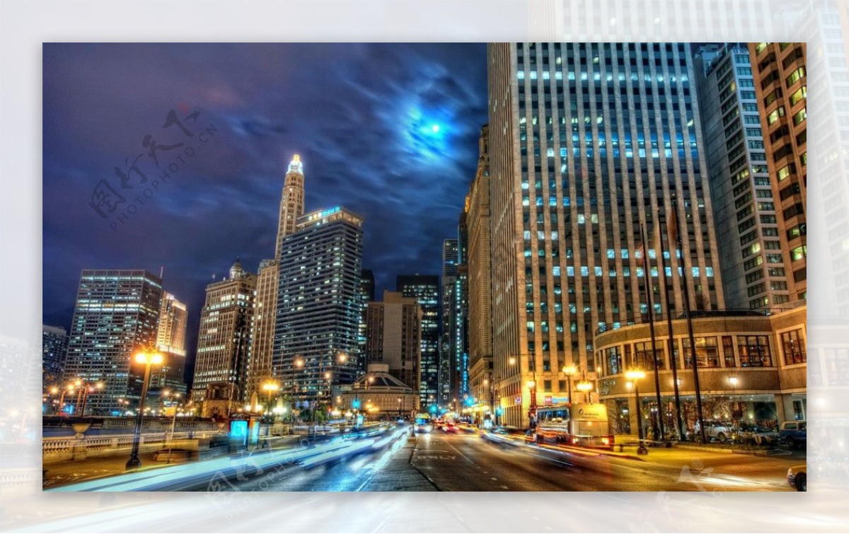 芝加哥夜景图片