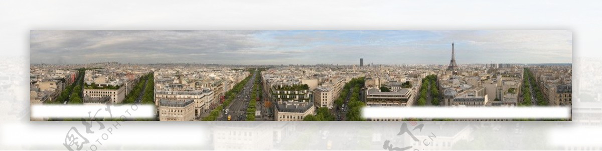 巴黎城区宽景图片