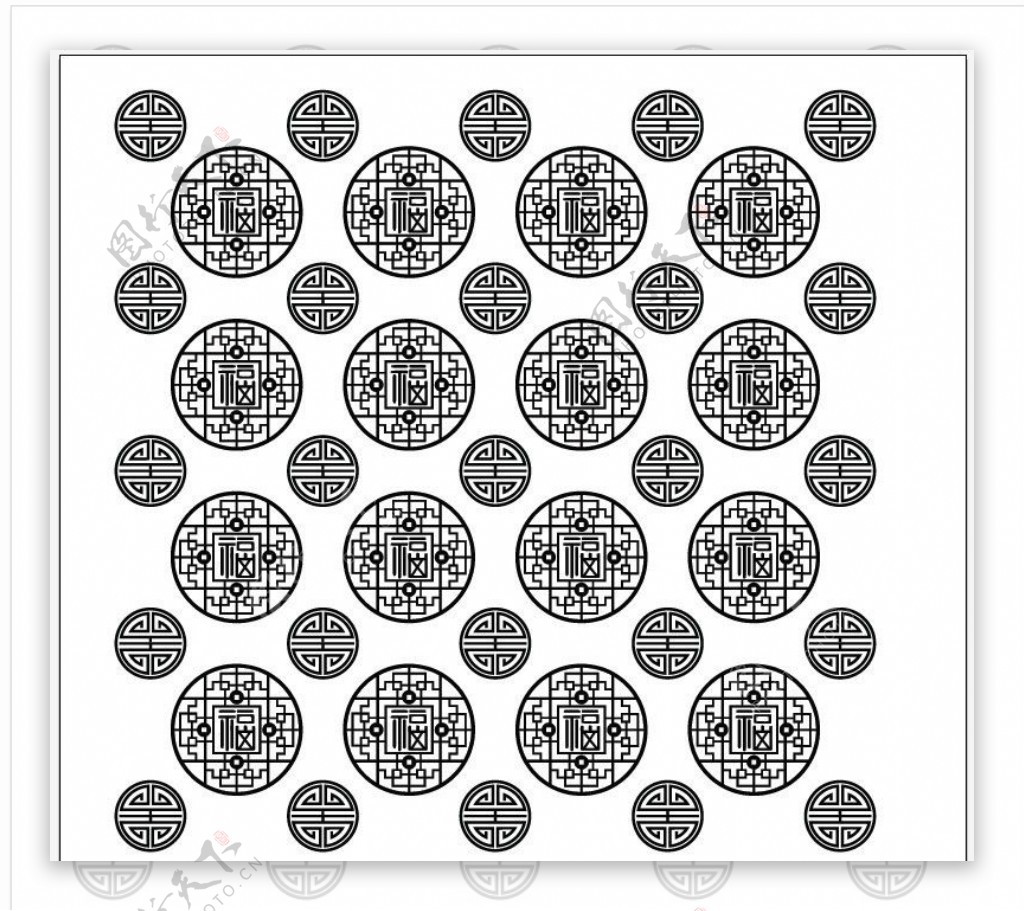 传统窗格福字图片