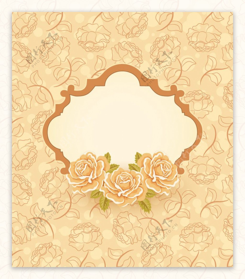玫瑰古典花纹花朵浪漫背景图片