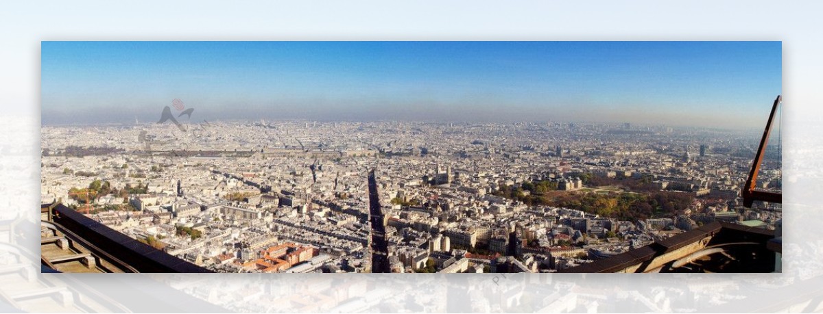 法国巴黎全景高处拍片