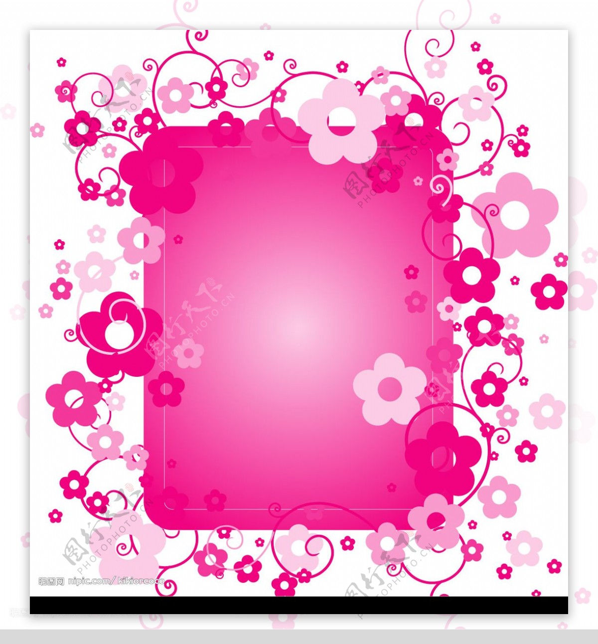 韩国粉色花边背景矢量图图片