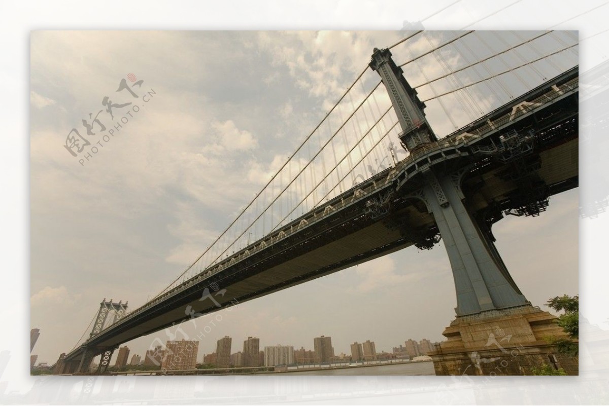 纽约哈德逊河曼哈顿大桥图片