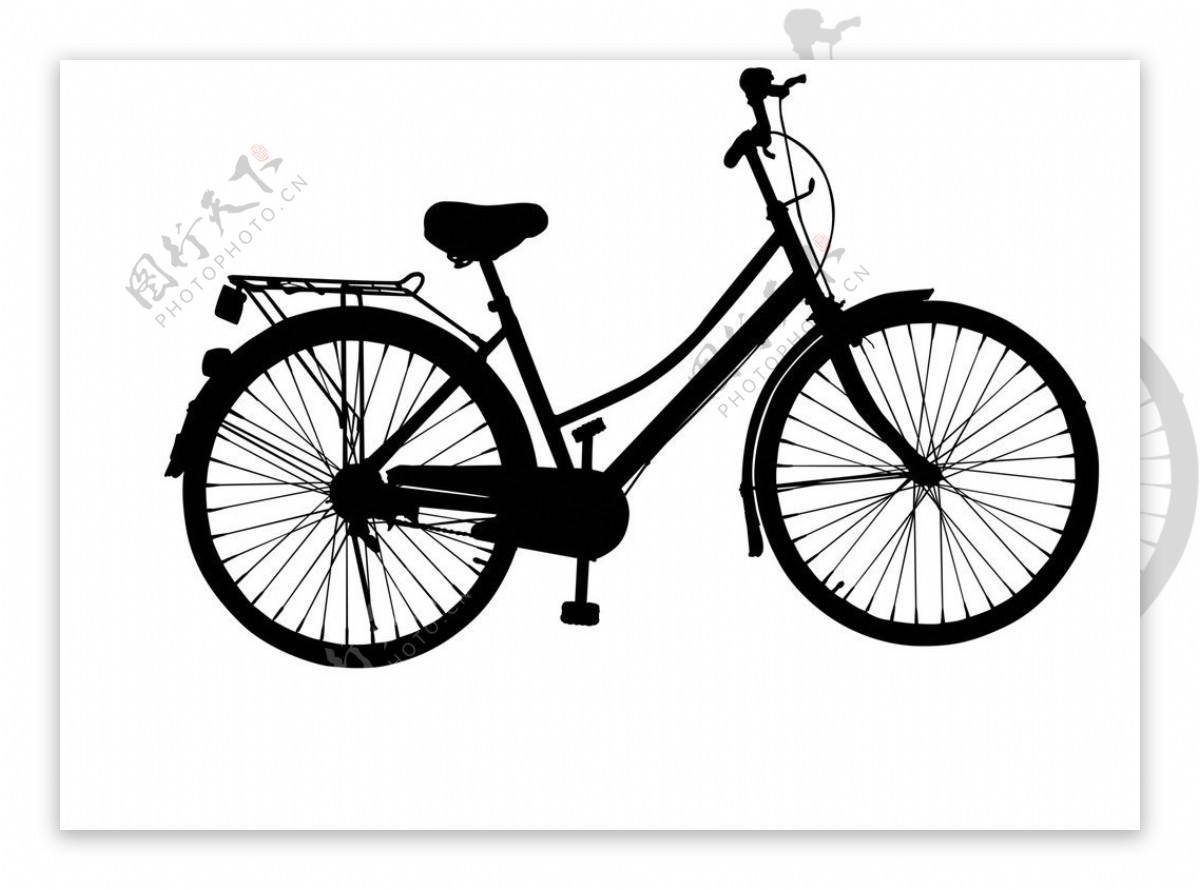 自行车自行车轮廓图片