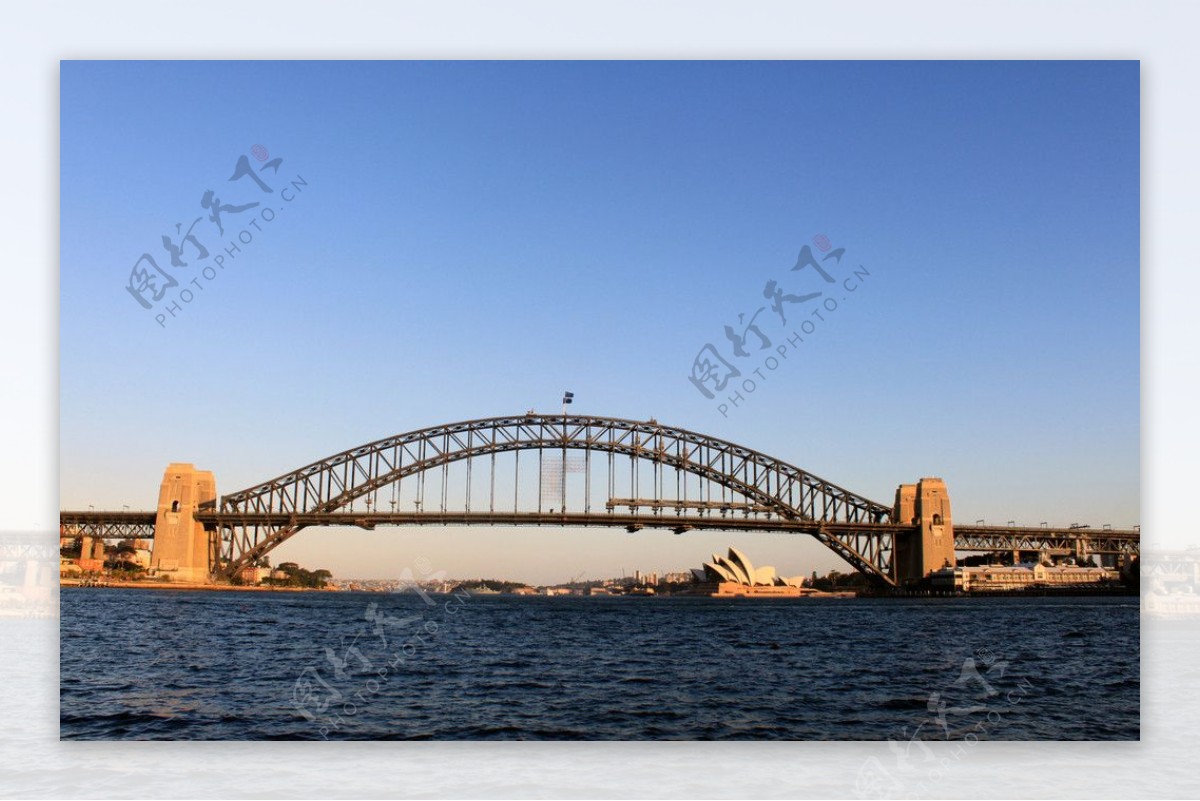 悉尼大桥全貌及歌剧院图片