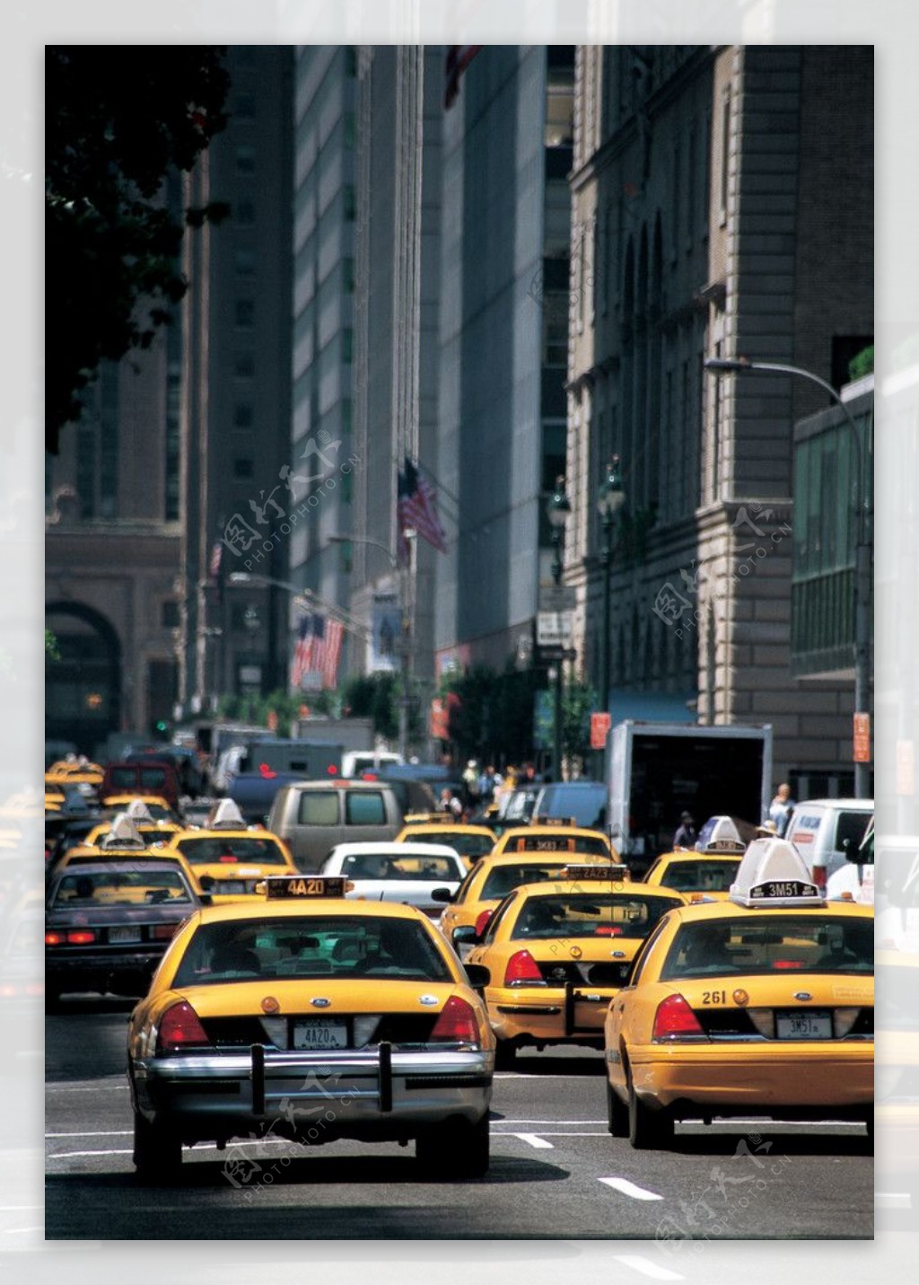 纽约繁华大街拥挤交通图片