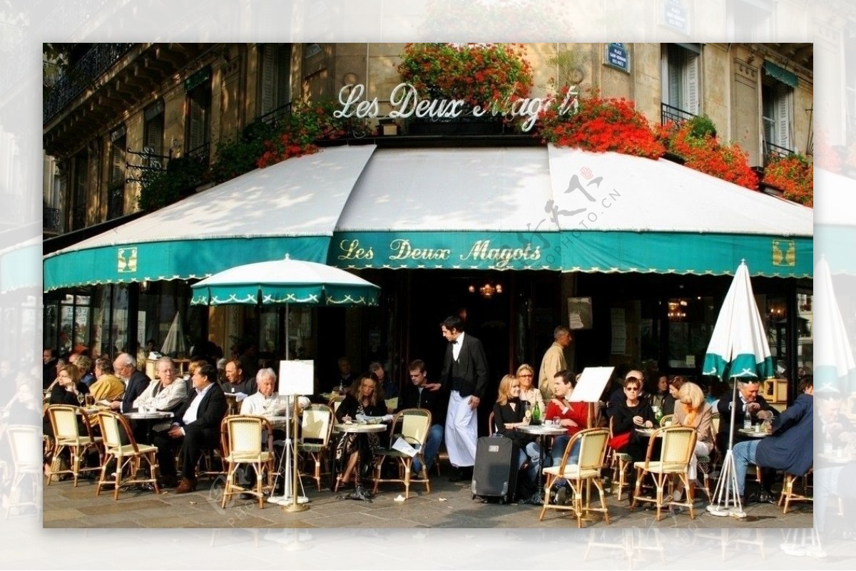 巴黎老街咖啡馆图片
