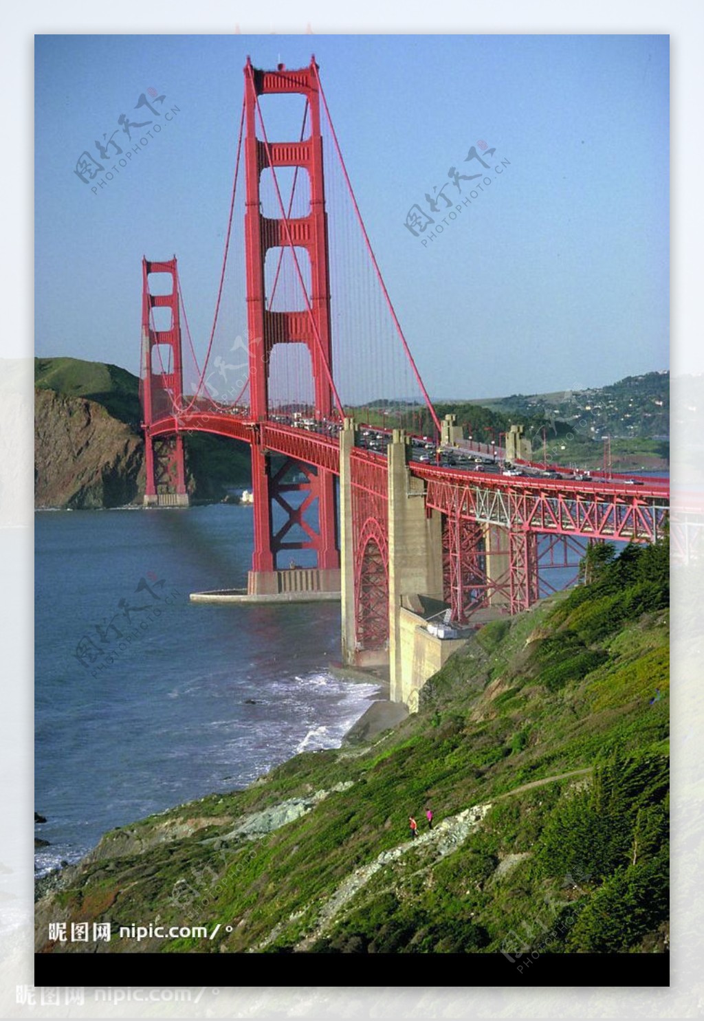 大桥蓝天海水图片