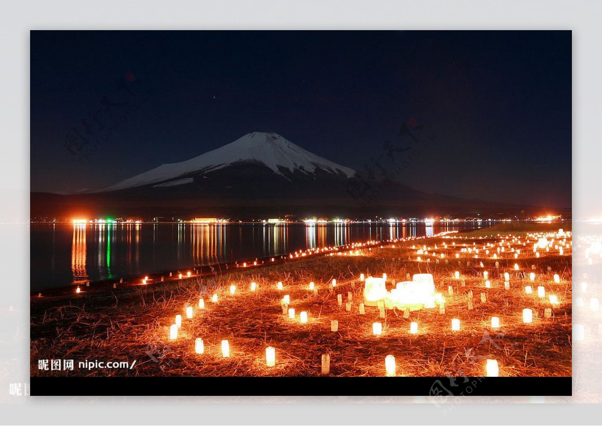山梨富士山夜景图片