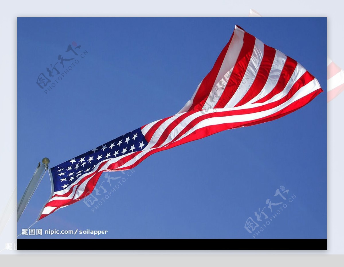 飘扬的美国国旗图片