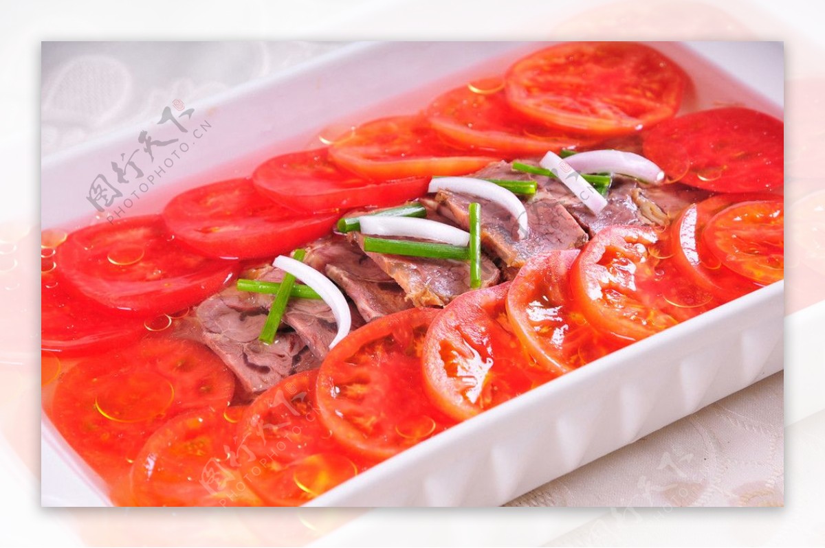 大红柿子蒸牛肉图片